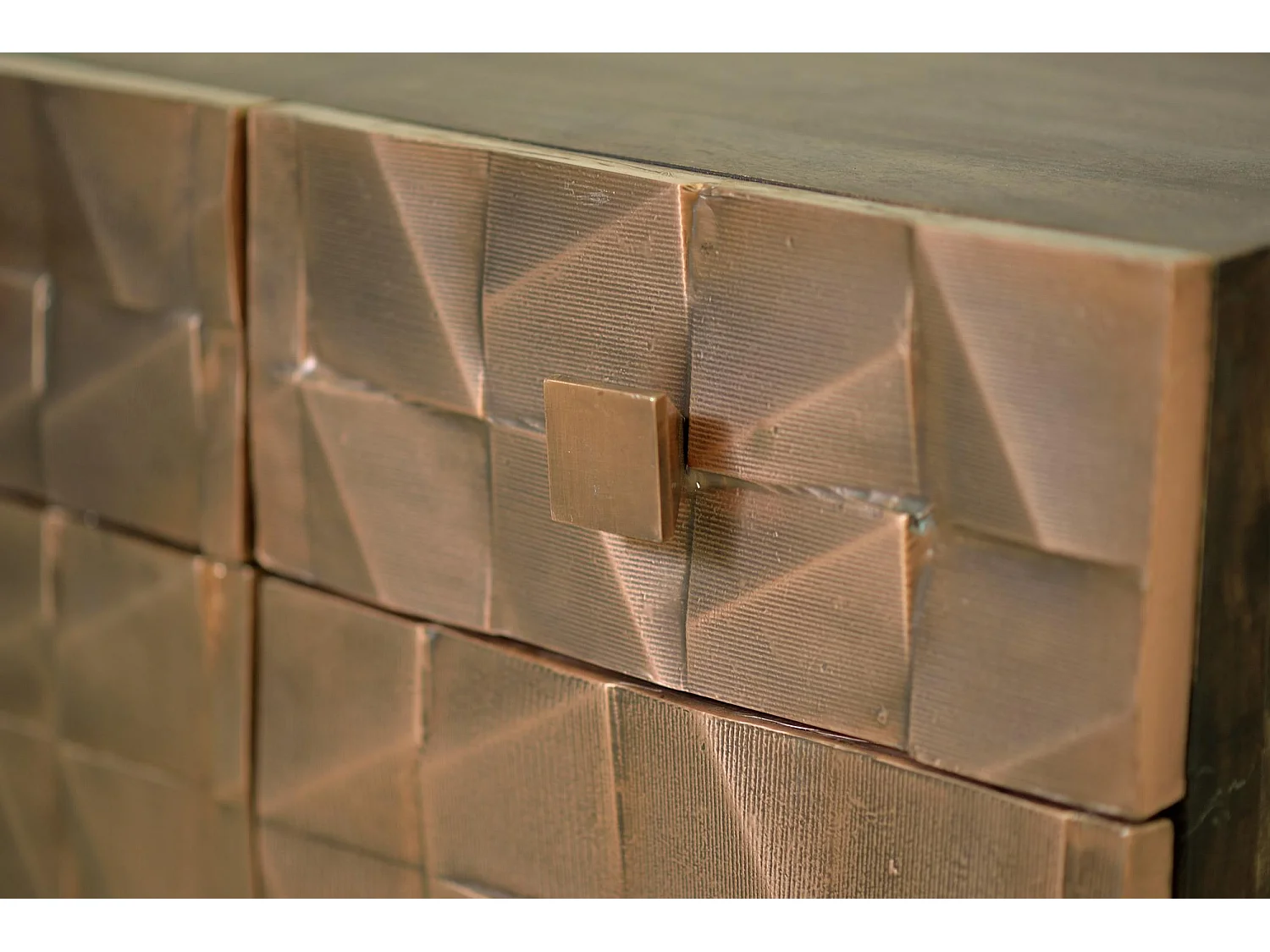 Buffet en bois de manguier et bronze brun foncé