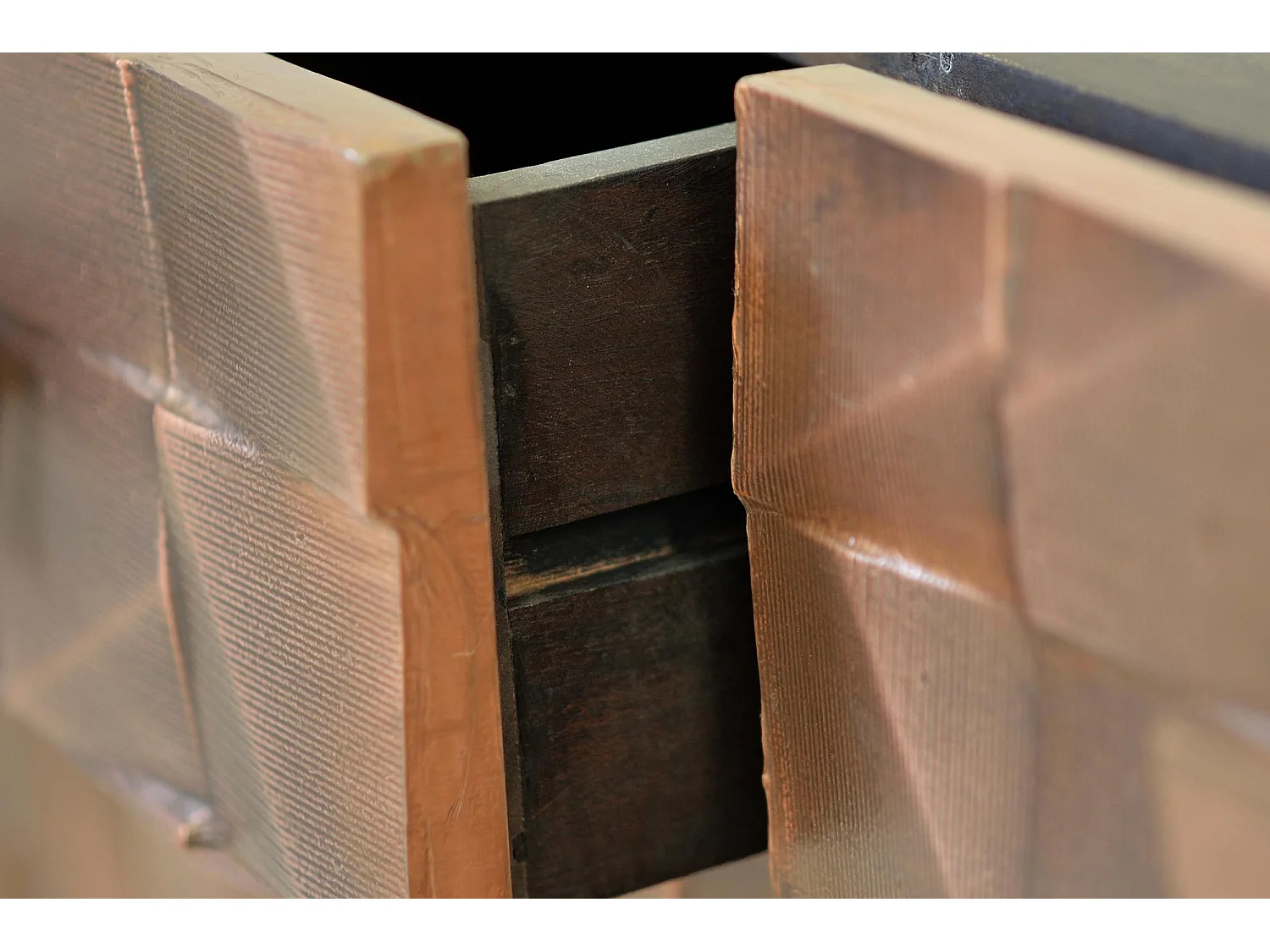 Buffet en bois de manguier et bronze brun foncé