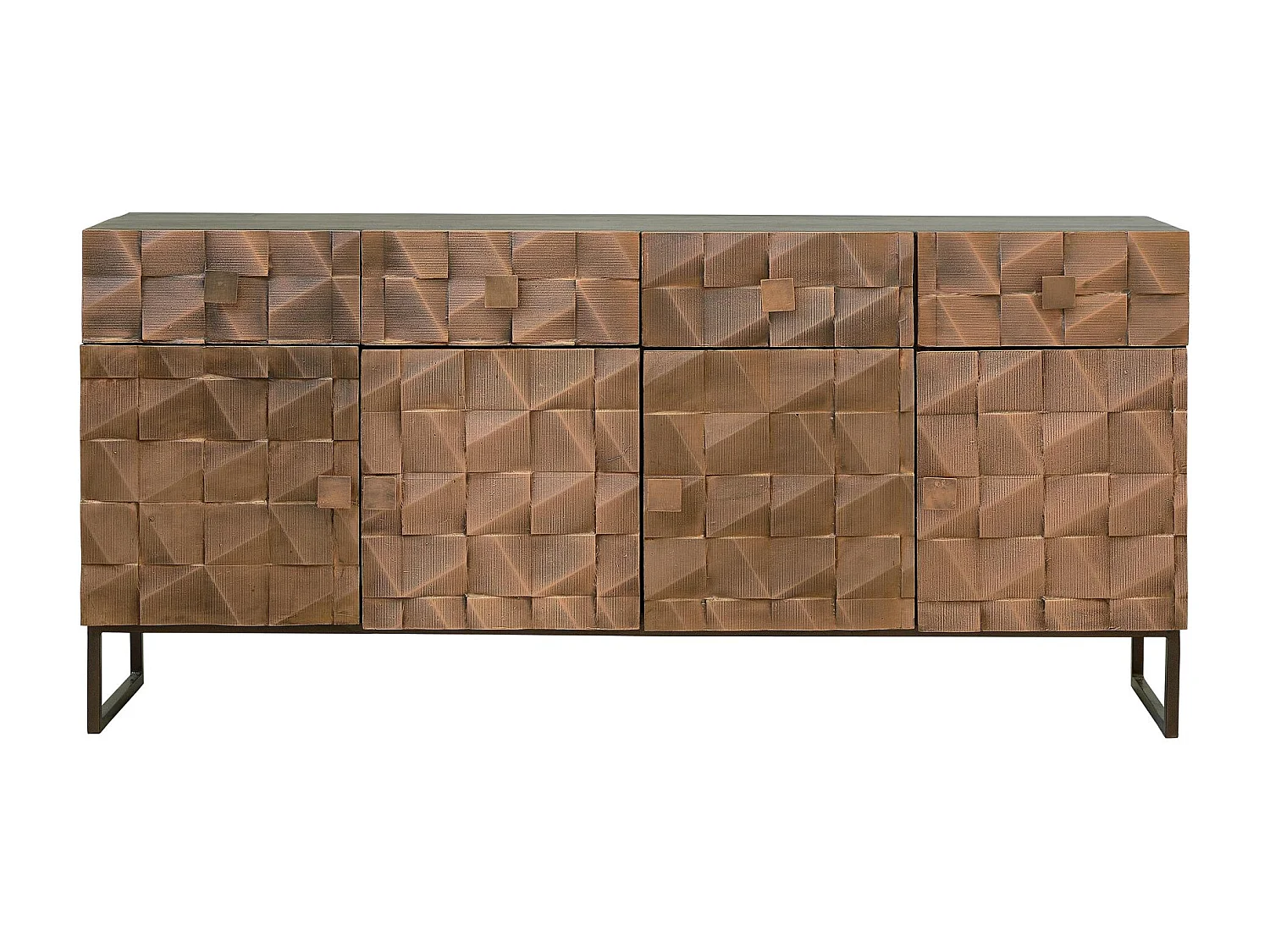 Buffet en bois de manguier et bronze brun foncé