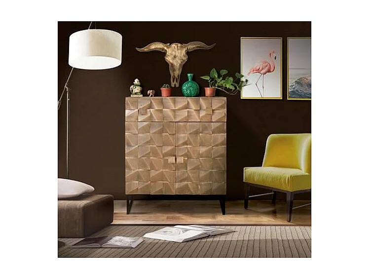 Sideboard aus Mangoholz und Bronze