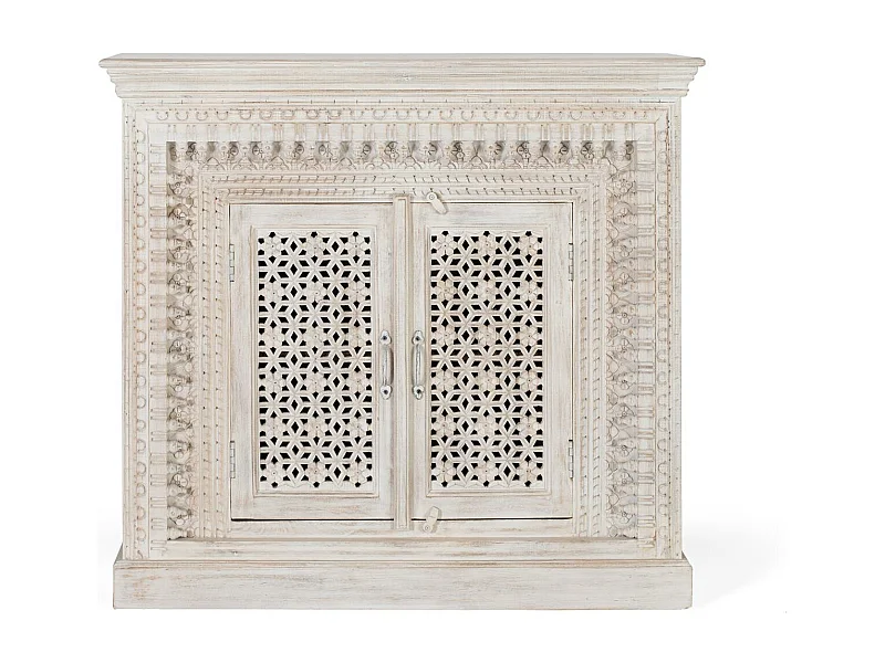 Sideboard aus gealtertem weißem Mangoholz