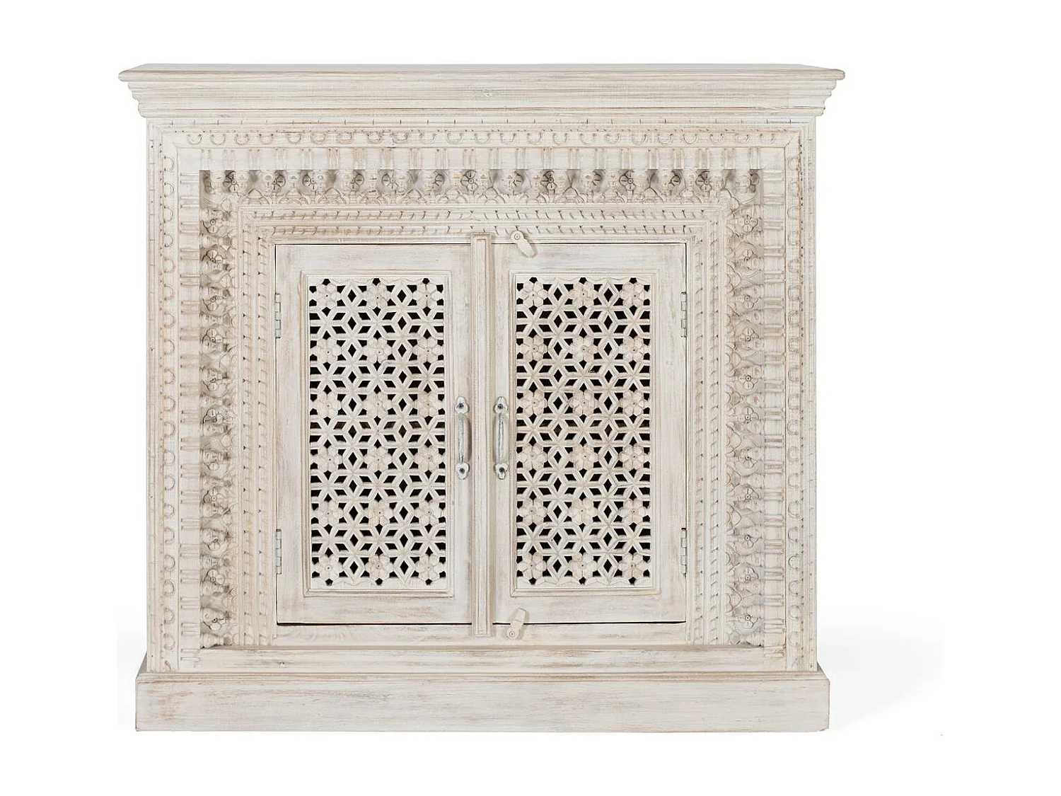 Sideboard aus gealtertem weißem Mangoholz