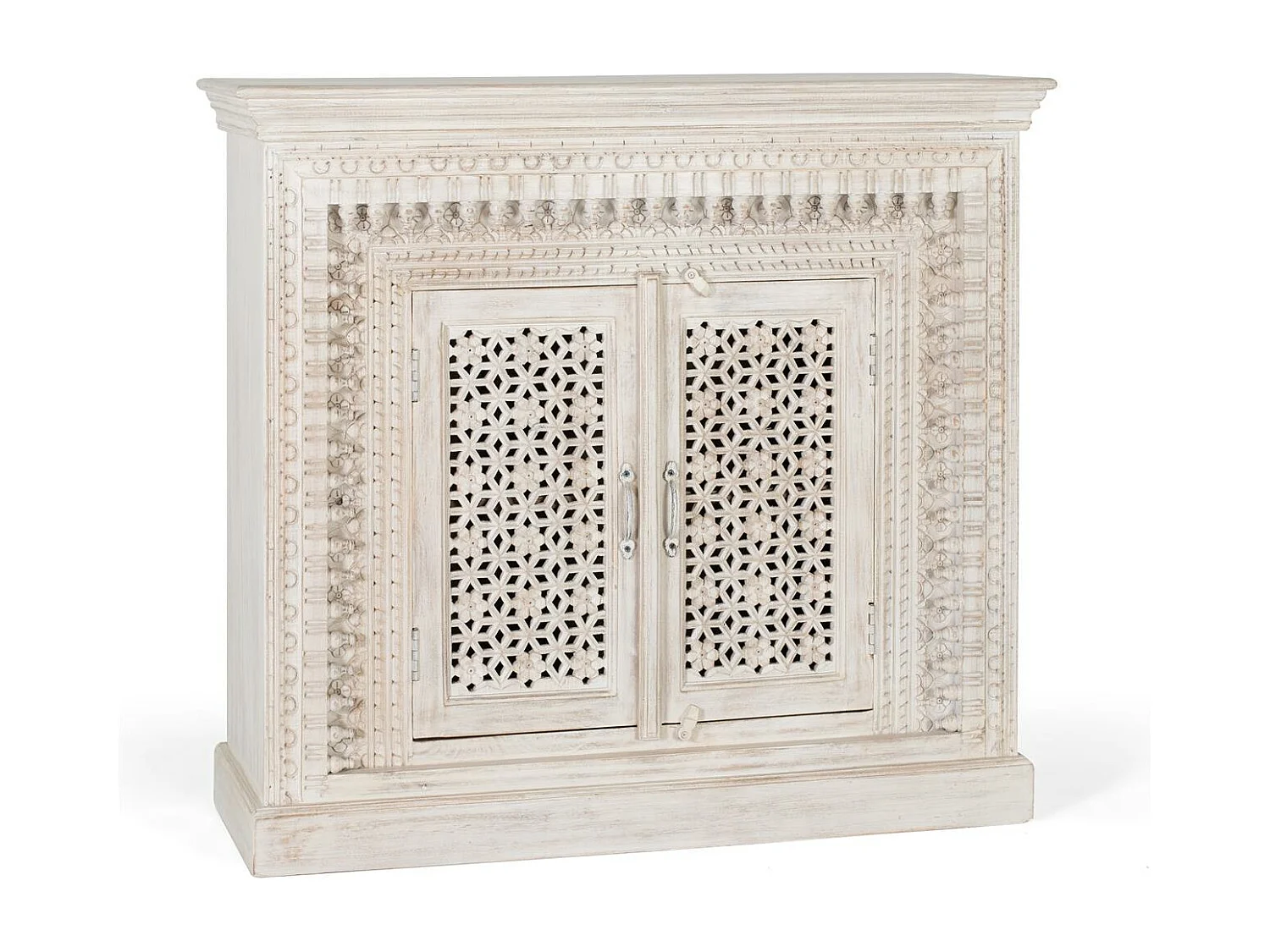 Sideboard aus gealtertem weißem Mangoholz