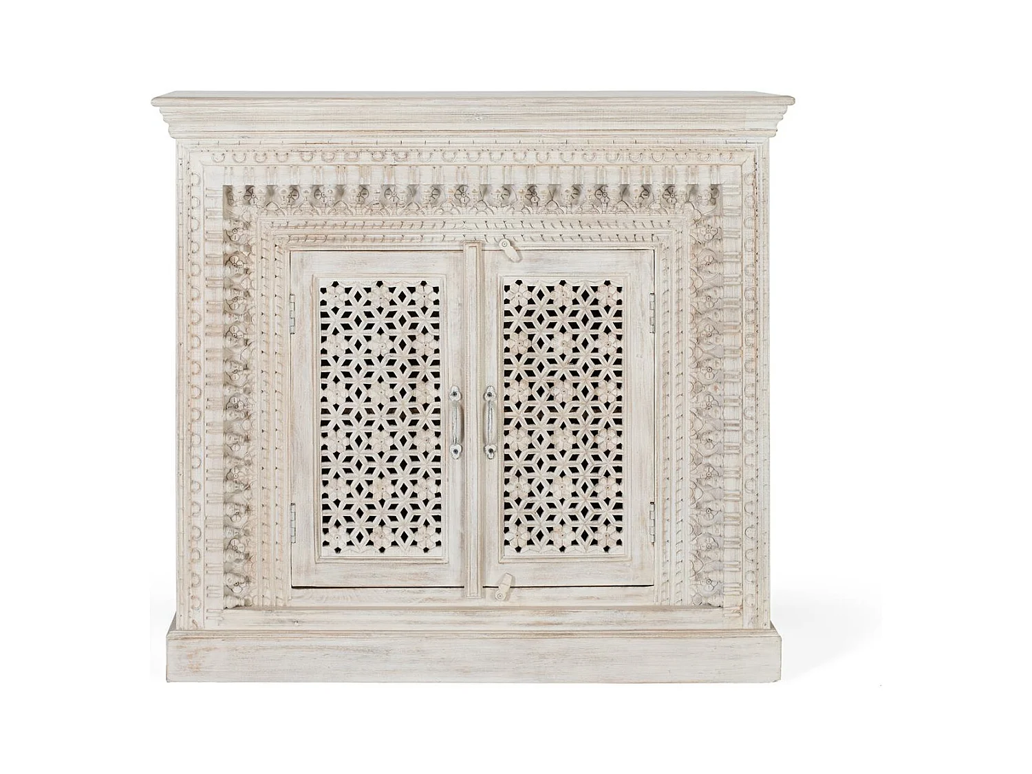 Buffet en bois manguier blanc vieilli