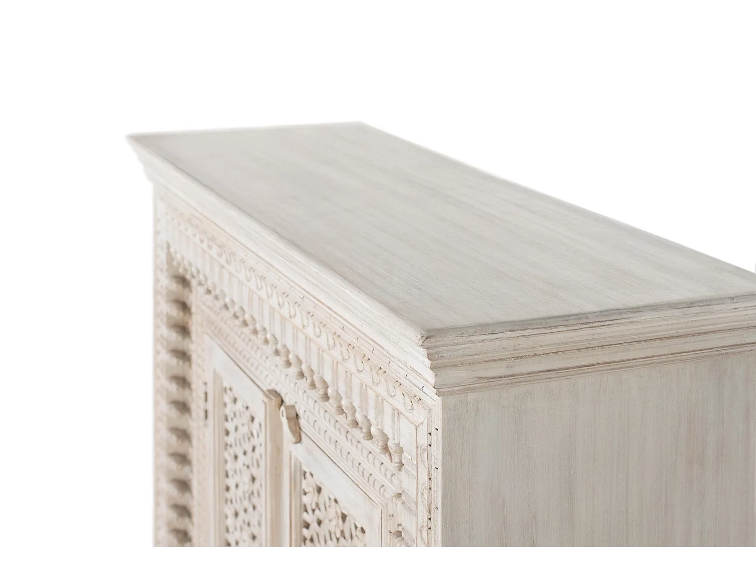 Buffet en bois manguier blanc vieilli