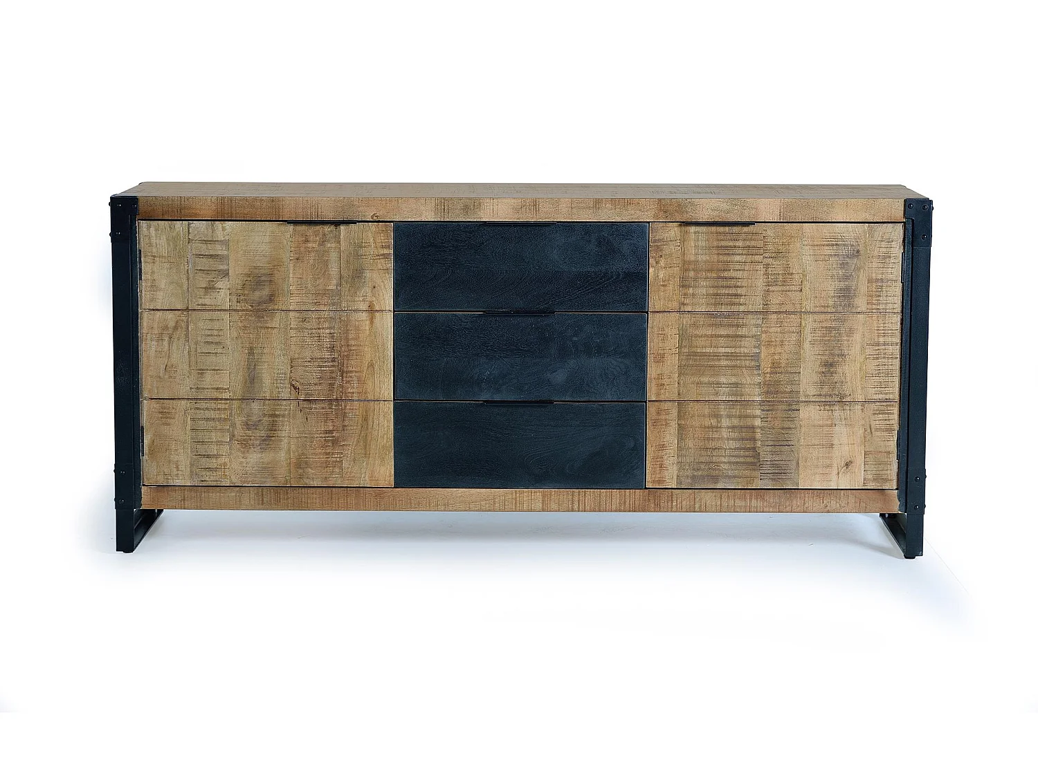 Buffet en bois de manguier de style industriel moderne - 80 x 180 x 45