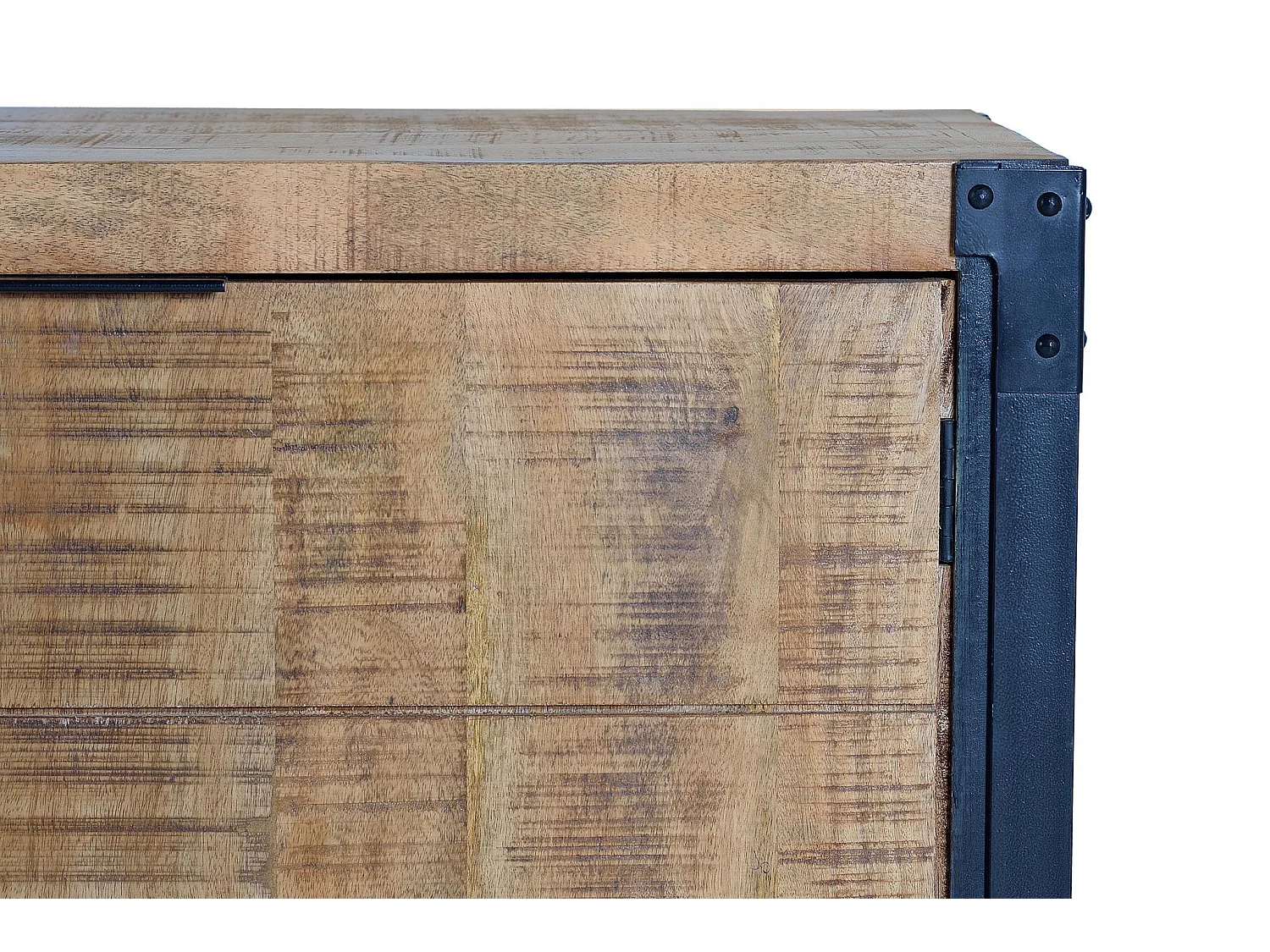 Buffet en bois de manguier de style industriel moderne - 80 x 180 x 45