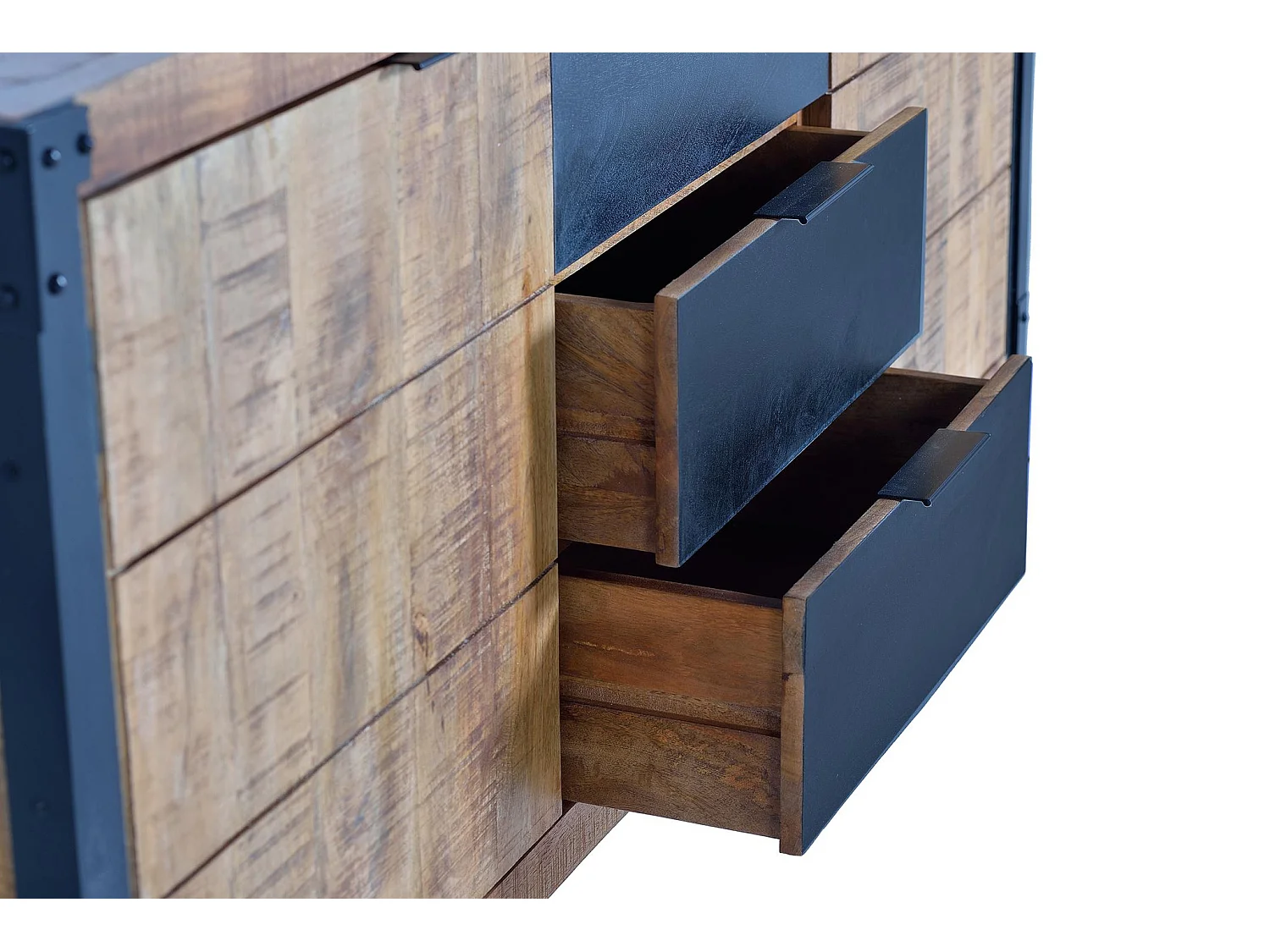 Buffet en bois de manguier de style industriel moderne - 80 x 180 x 45