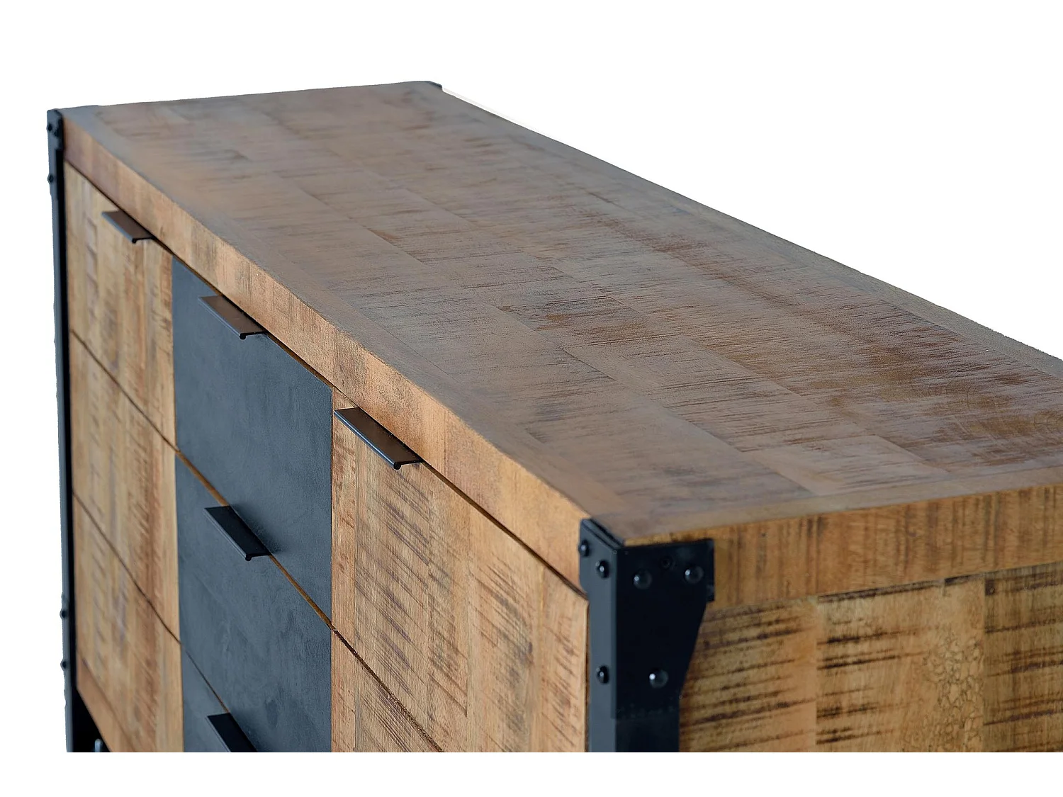 Buffet en bois de manguier de style industriel moderne - 80 x 180 x 45