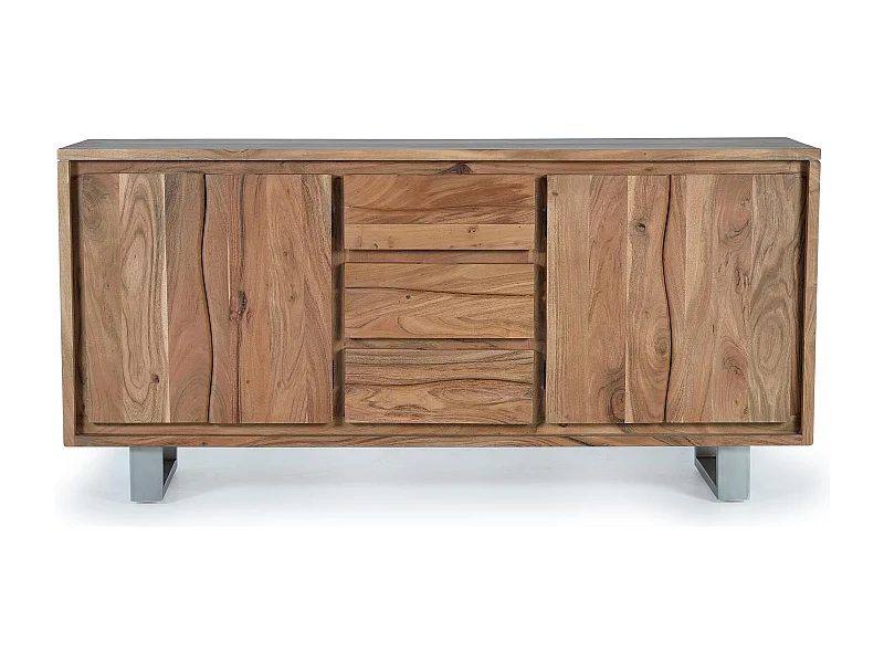 Buffet en bois d'acacia et métal