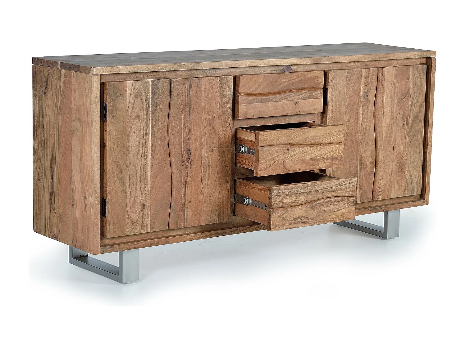 Buffet de madeira de acácia Marrón.Giner y Colomer.82x45x172