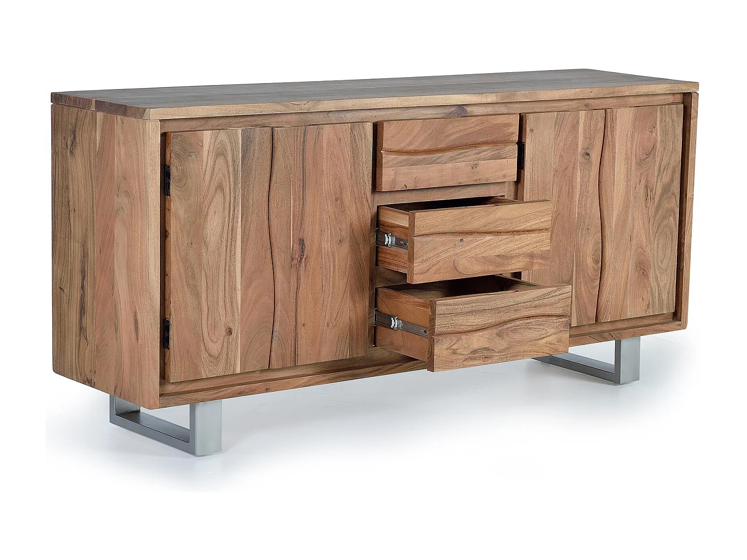 Buffet en bois d'acacia et métal