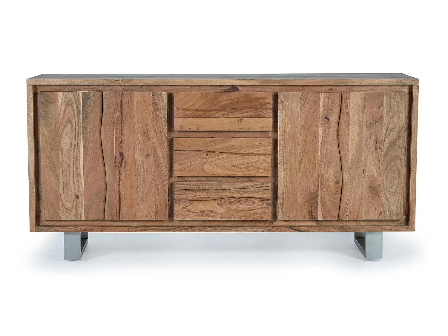 Buffet en bois d'acacia de style rustique moderne - 81 x 172 x 45