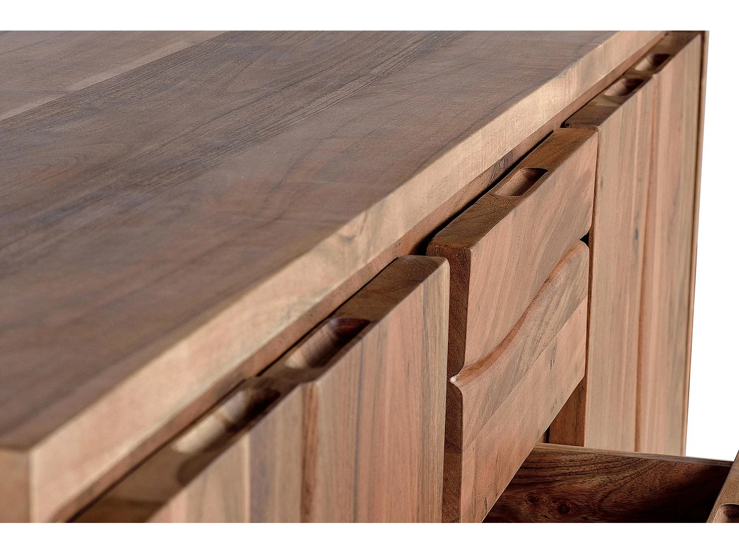 Buffet en bois d'acacia de style rustique moderne - 81 x 172 x 45