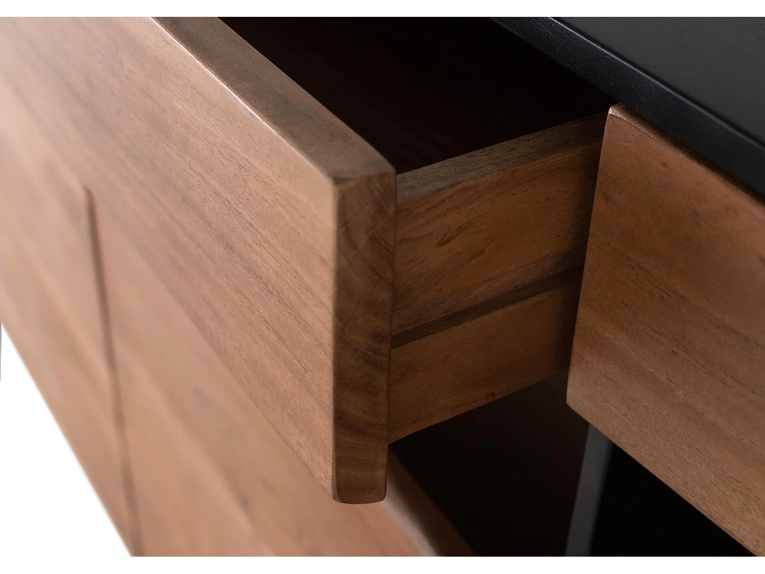 Buffet en bois d'acacia naturel et noir