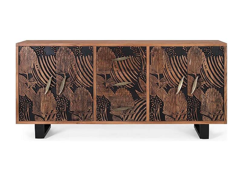 Credenza in legno di acacia e metallo