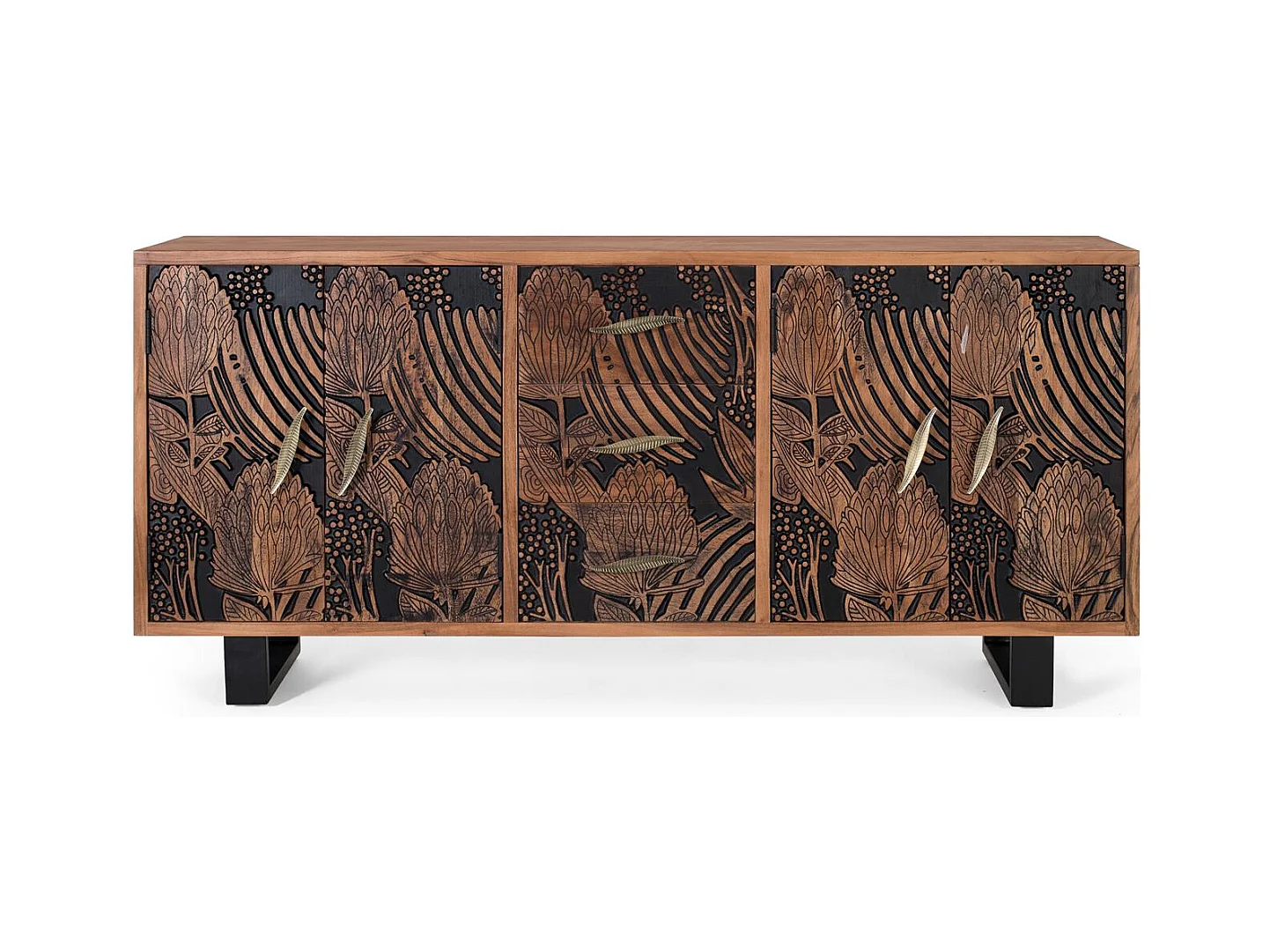 Buffet bois d'acacia et métal