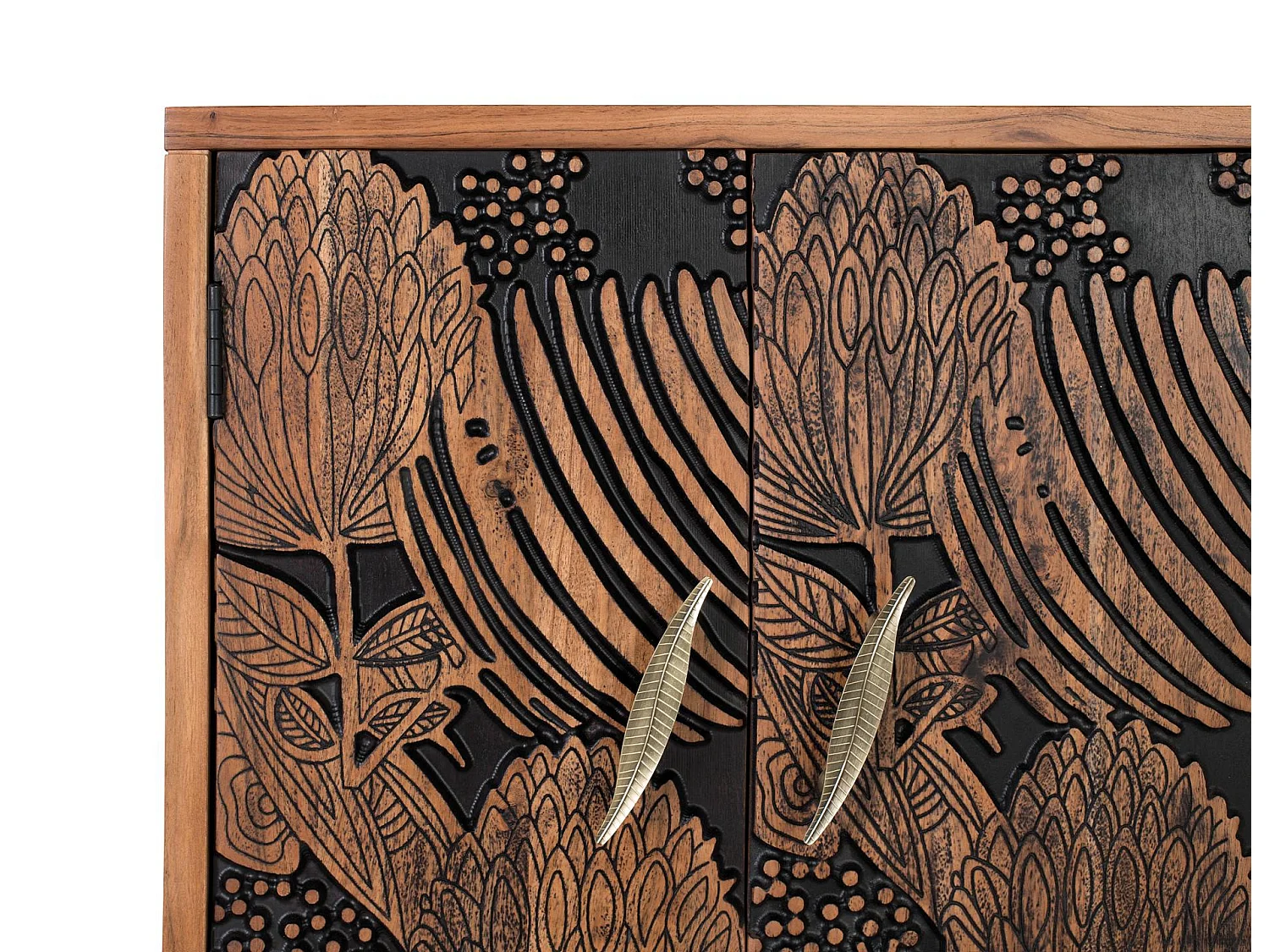 Buffet en bois d'acacia de style ethnique moderne - 81 x 175 x 45