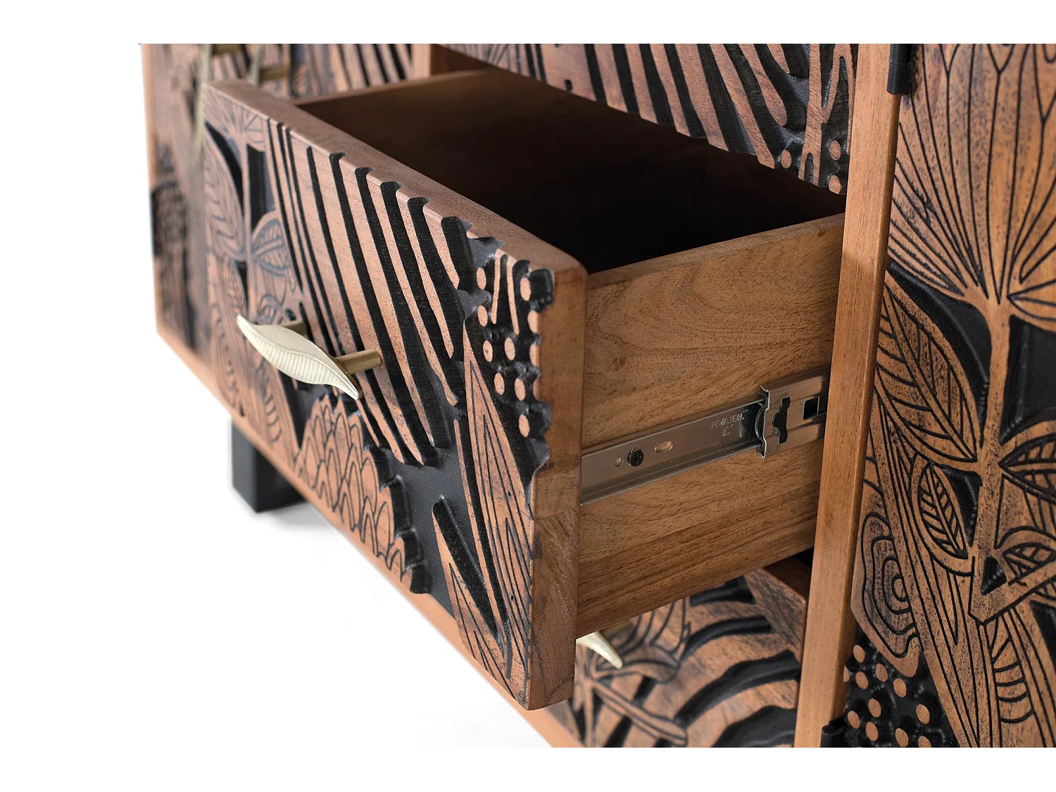 Buffet en bois d'acacia de style ethnique moderne - 81 x 175 x 45