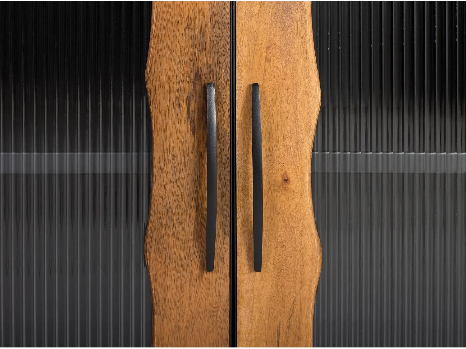 Buffet en bois de manguier, style industriel en métal - 80 x 190 x 40