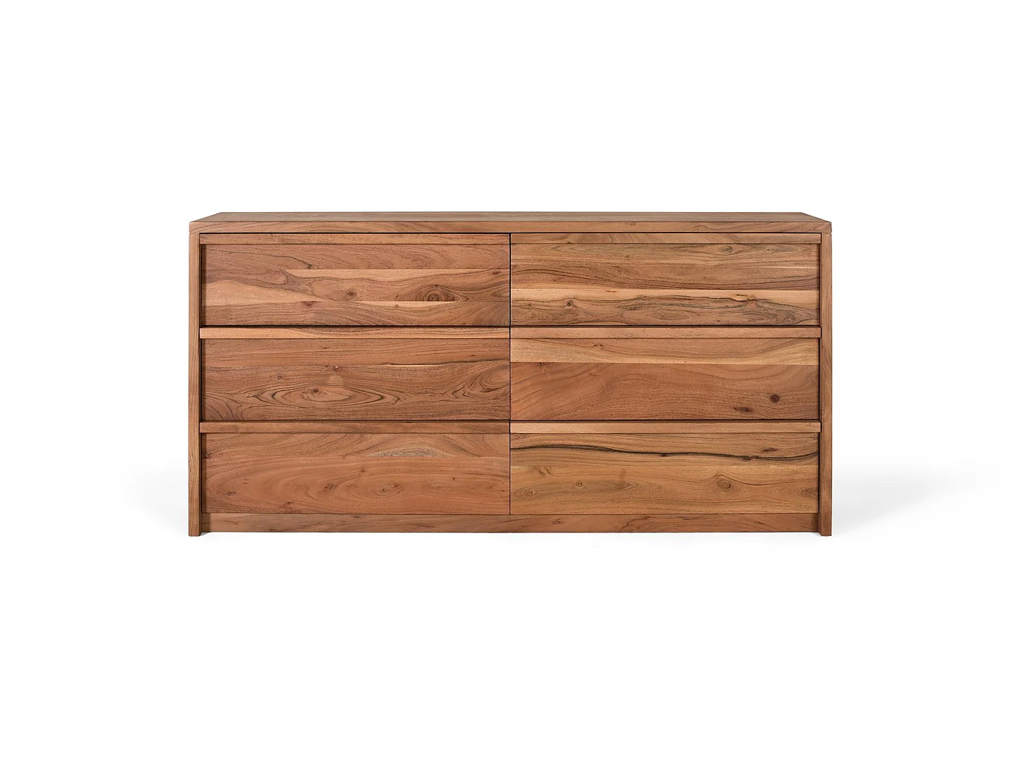 Buffet en bois d'acacia de style rustique moderne - 75 x 150 x 40