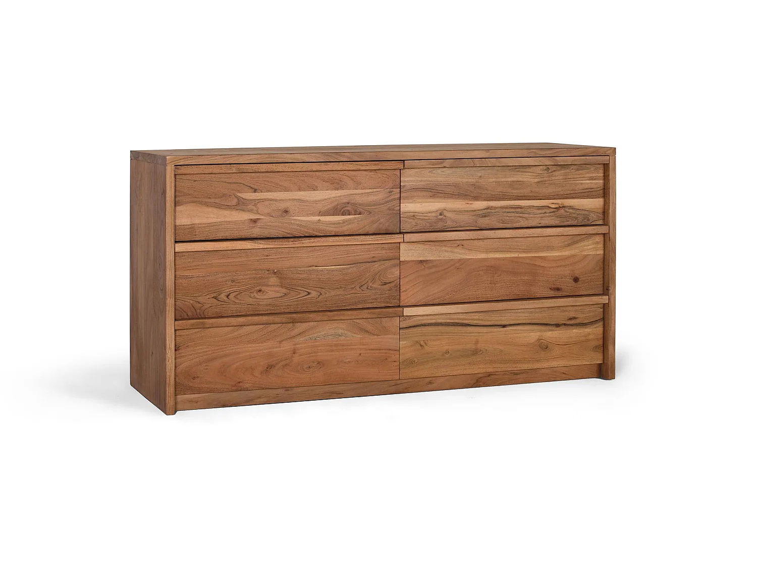 Buffet en bois d'acacia de style rustique moderne - 75 x 150 x 40