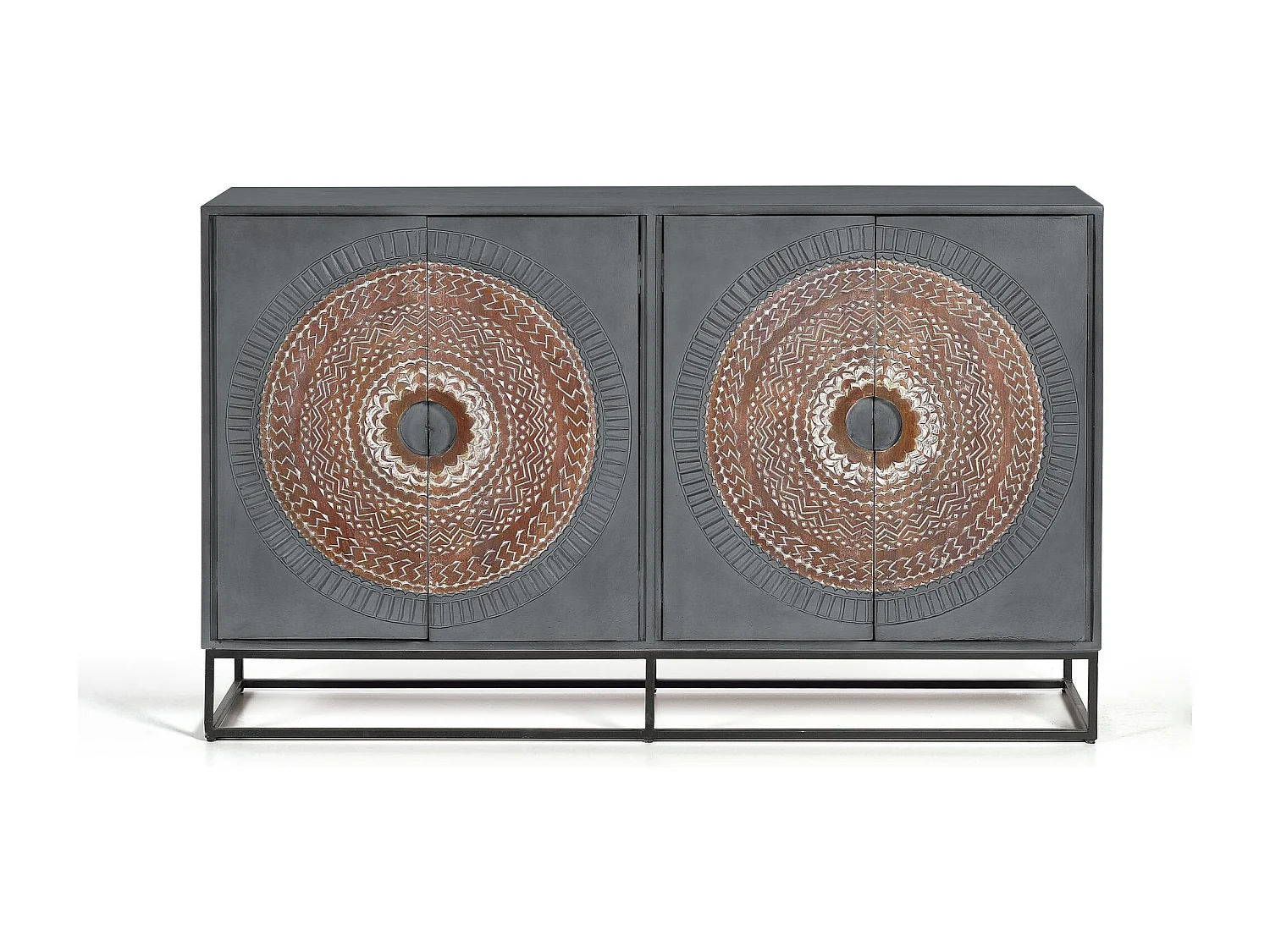 Buffet in manguierhout en metalen poten