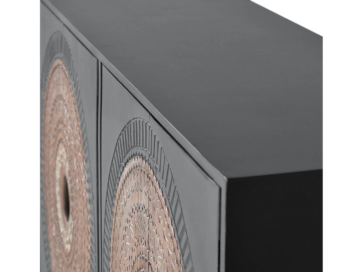Buffet en bois de manguier, style industriel ethnique contemporain - 91 x 150 x 40