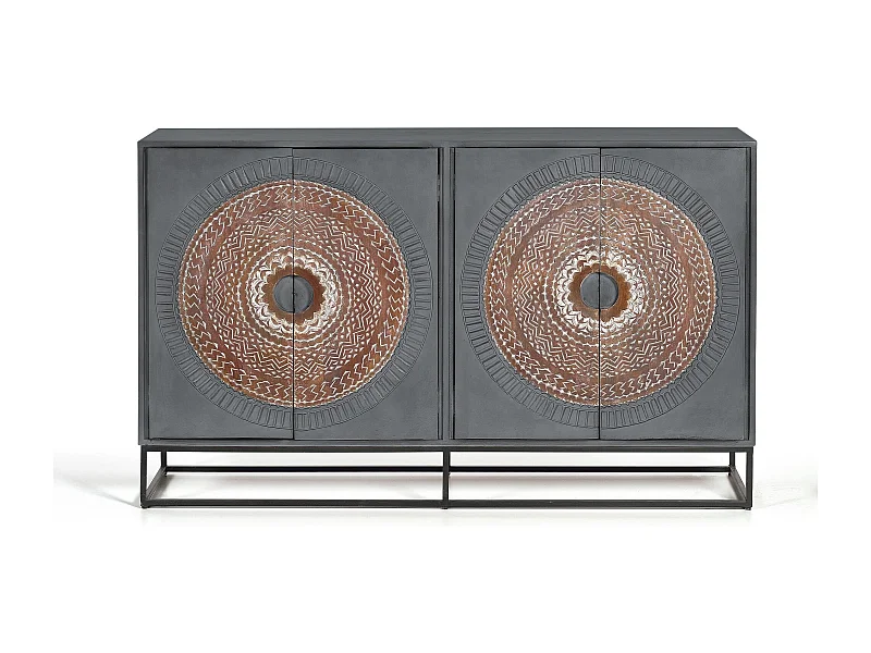 Buffet en bois de manguier et pieds en métal