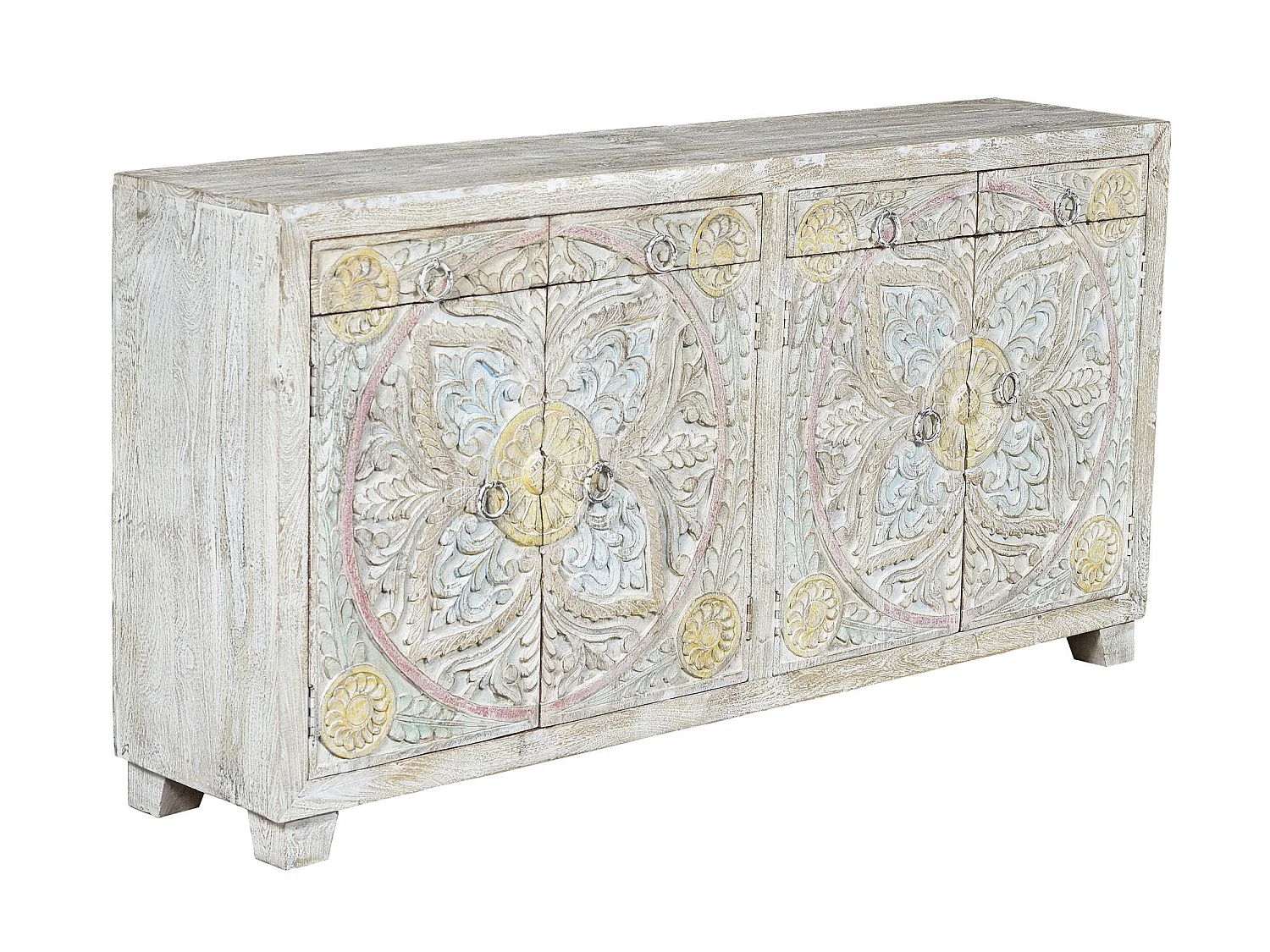 Buffet en manguier multicolore
