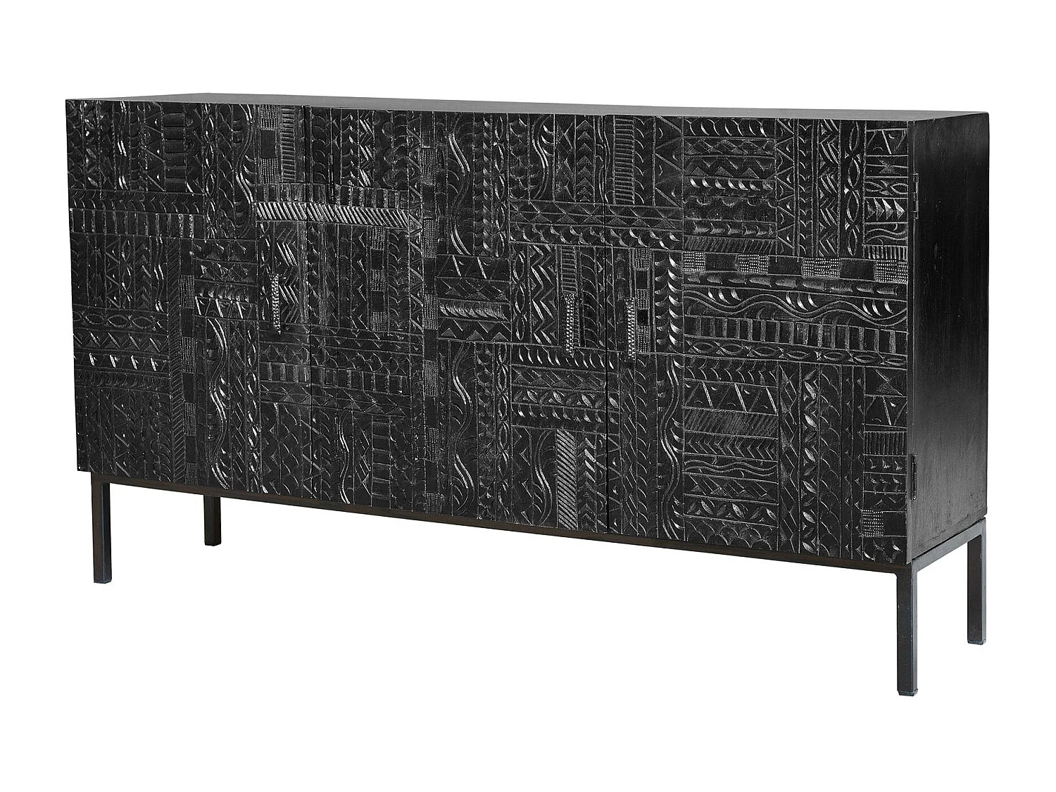 Sideboard aus Mangoholz und Eisenbeinen