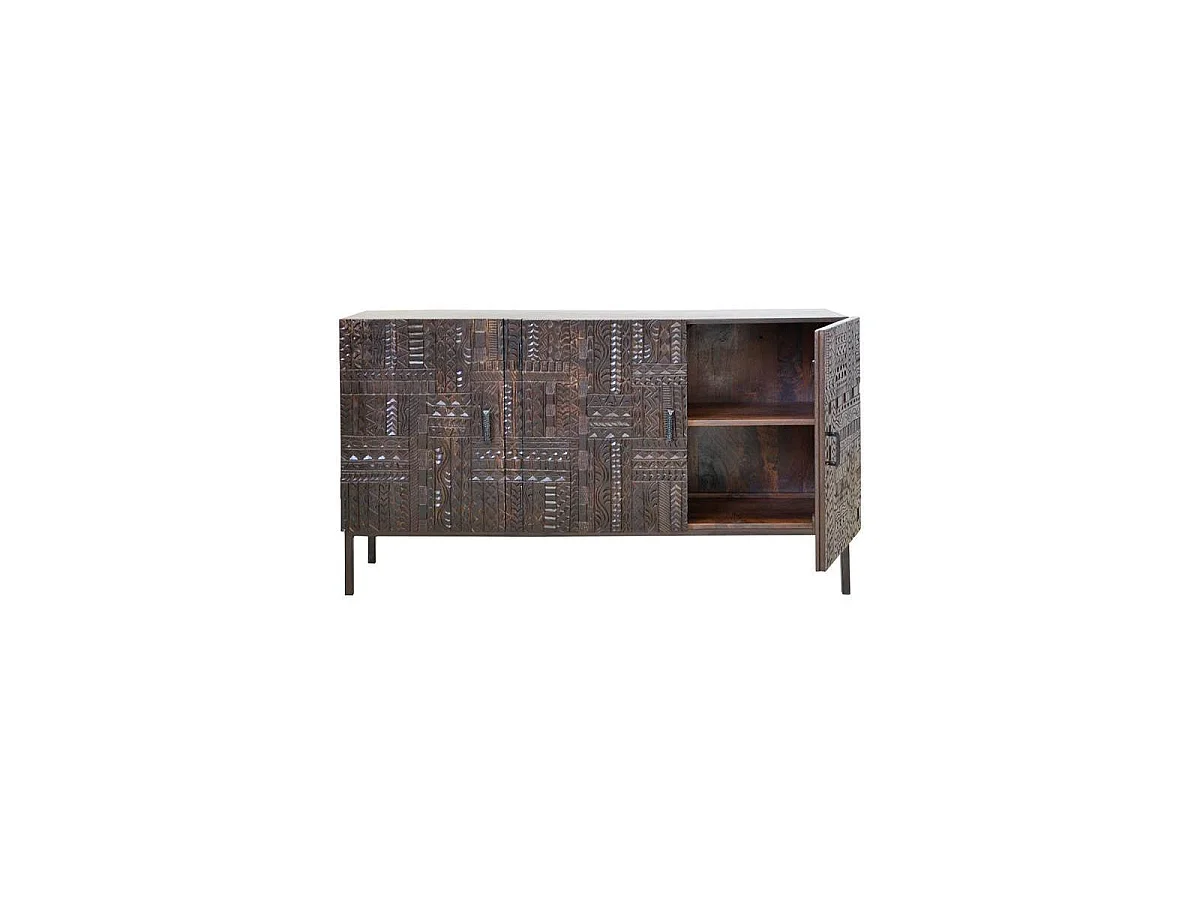 Sideboard aus Mangoholz und Eisenbeinen