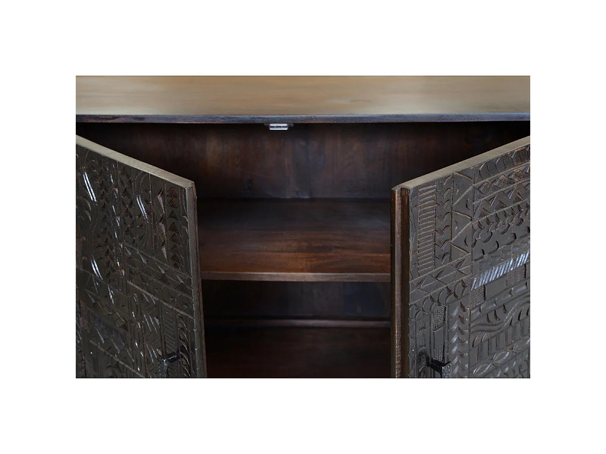 Sideboard aus Mangoholz und Eisenbeinen
