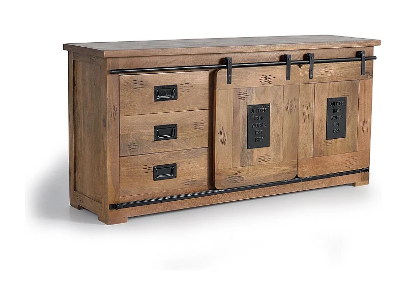 Buffet de style industriel en manguier massif et métal