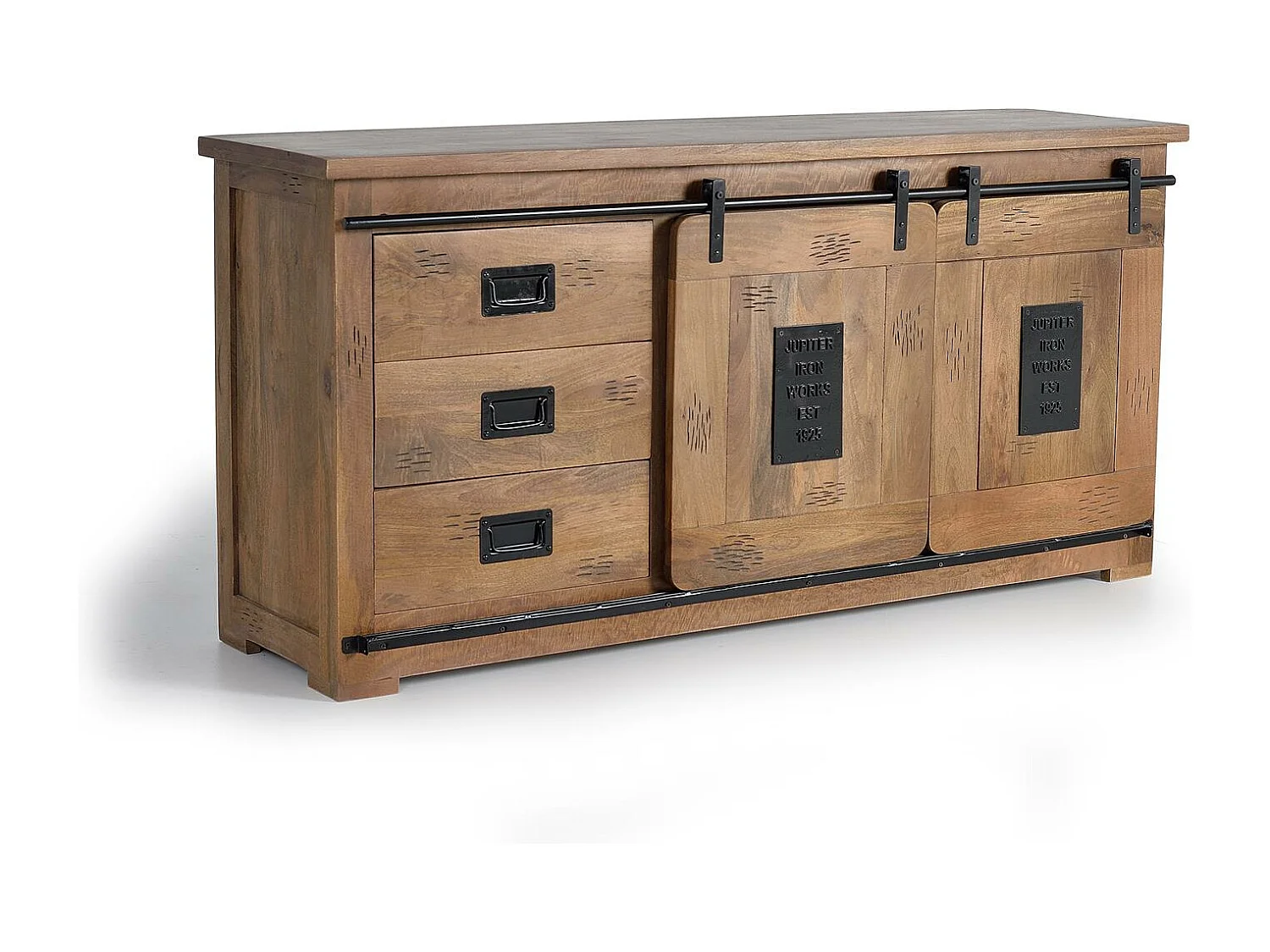 Sideboard in Akazie und Metalldetails