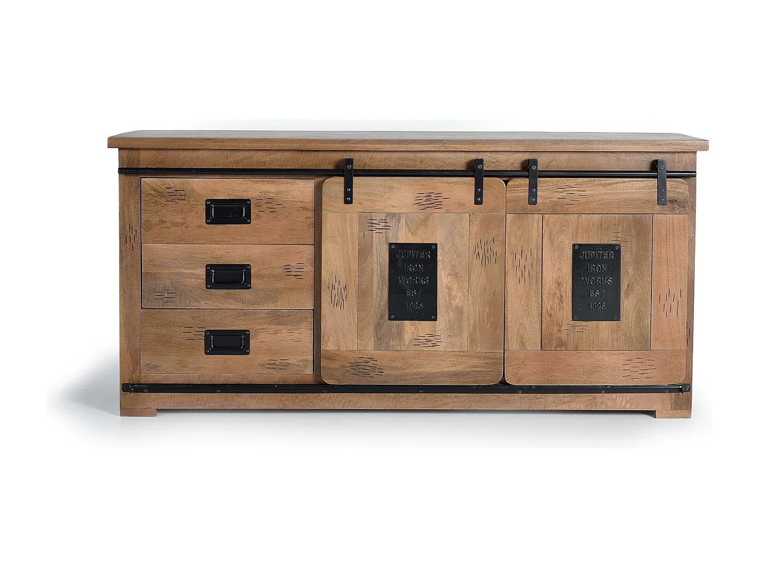 Sideboard in Akazie und Metalldetails