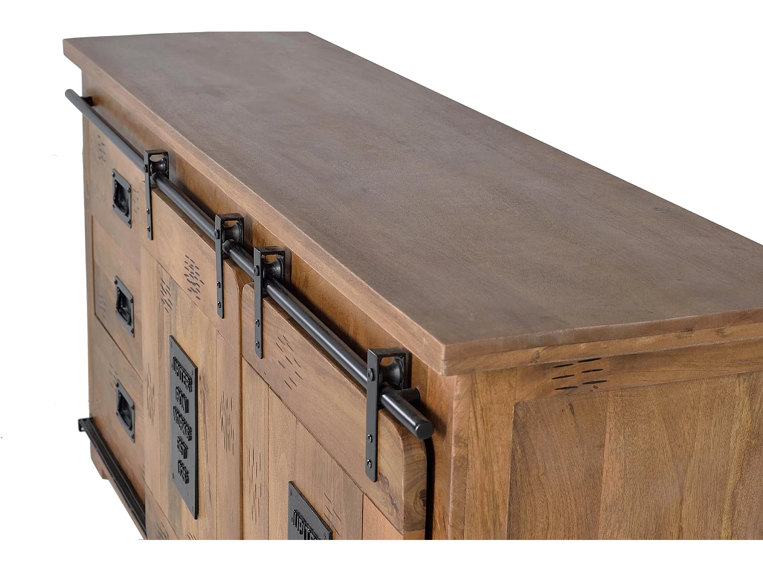Sideboard in Akazie und Metalldetails