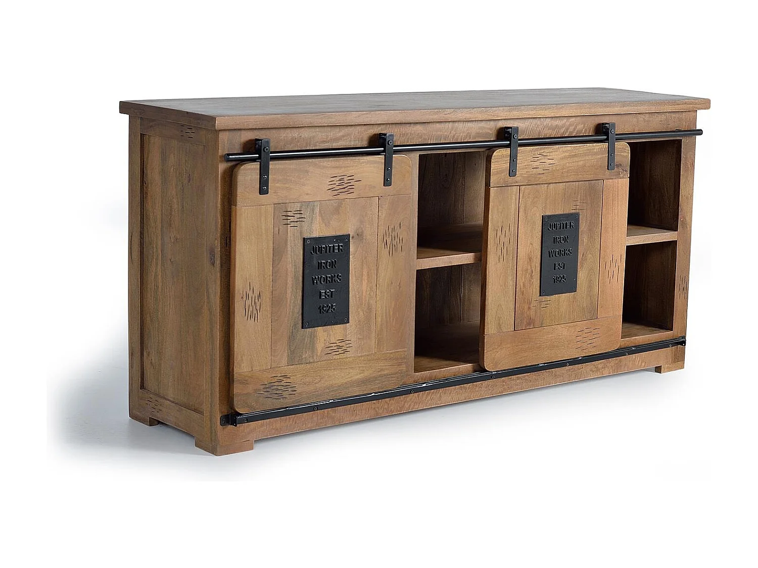 Sideboard in Akazie und Metalldetails