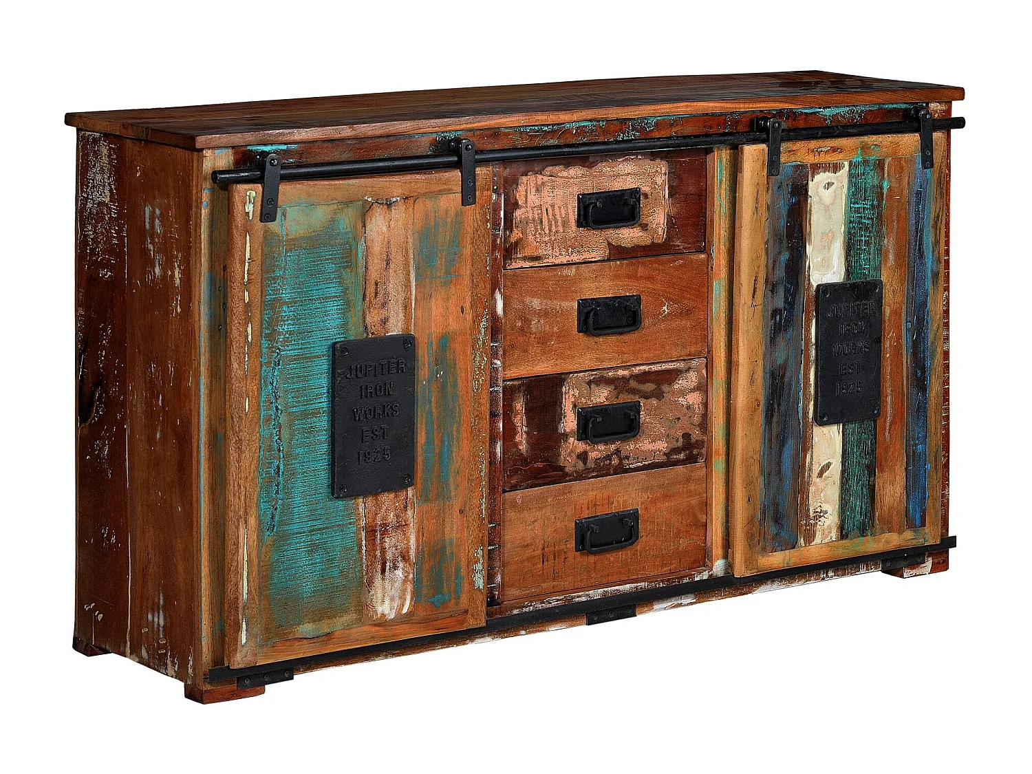 BANGKOK - Buffet exclusif en bois recyclé multicolore