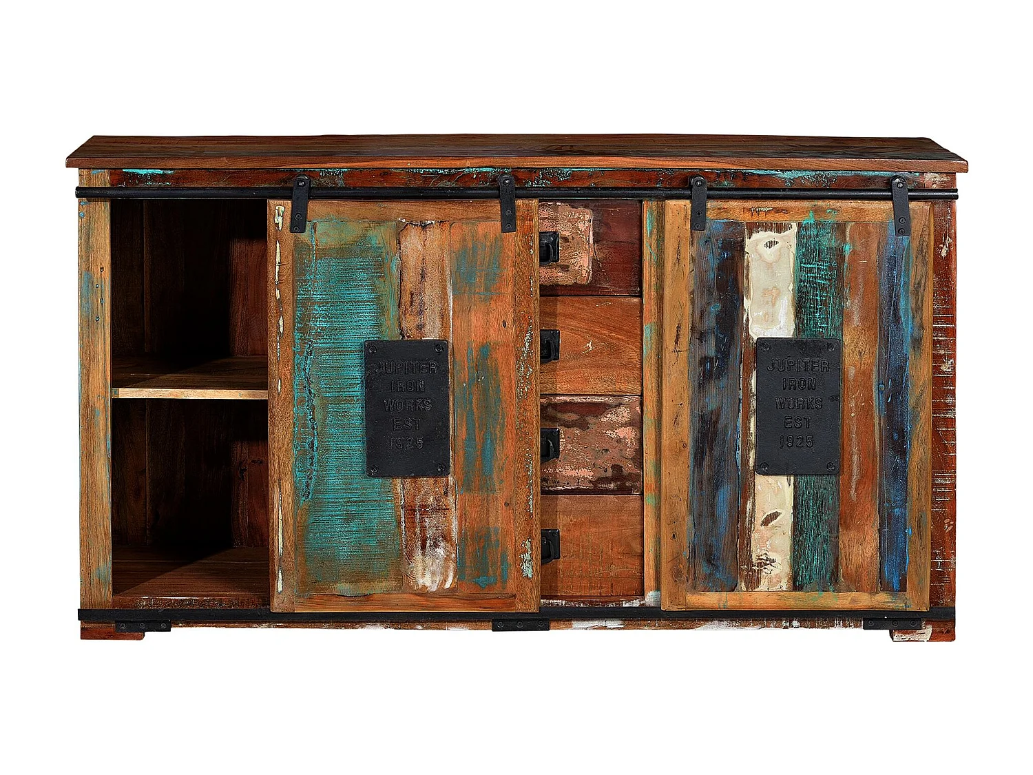 BANGKOK - Buffet exclusif en bois recyclé multicolore