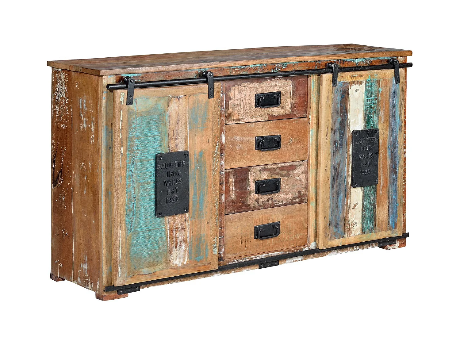 BANGKOK - Buffet exclusif en bois recyclé multicolore