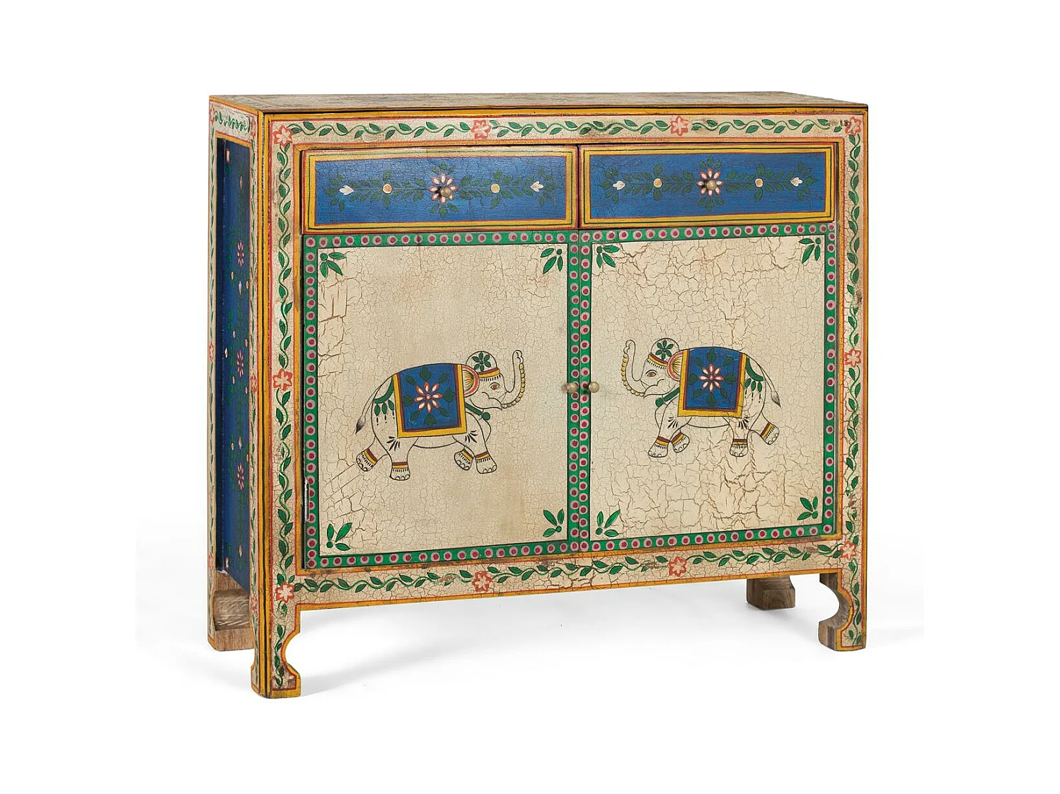 Buffet avec 2 tiroirs et 2 portes en bois de manguier