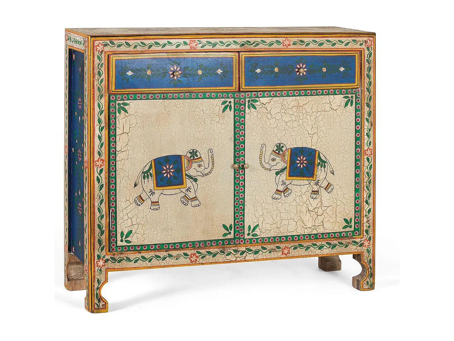 Aparador dos cajones en madera de mango multicolor