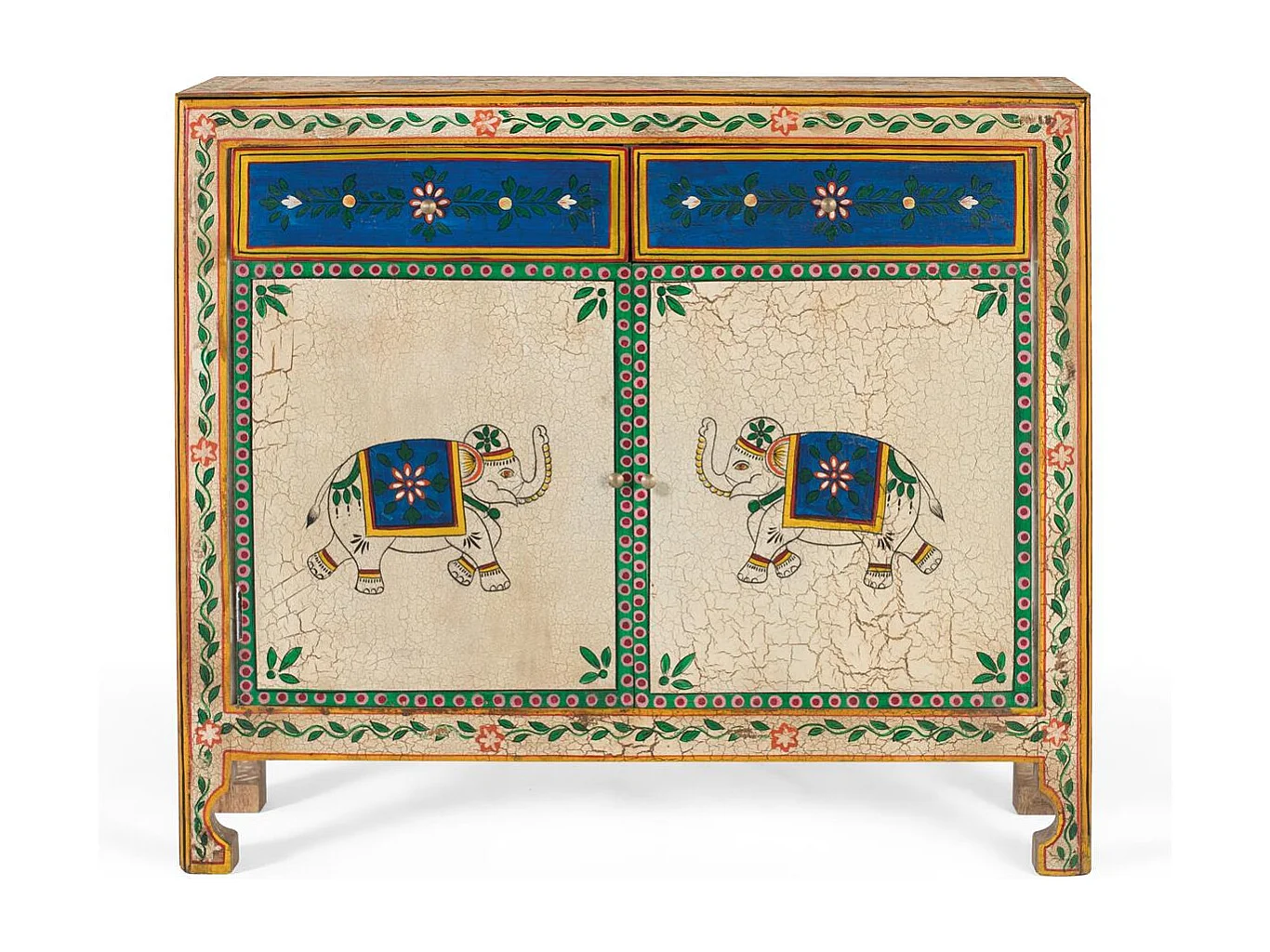 Aparador dos cajones en madera de mango multicolor