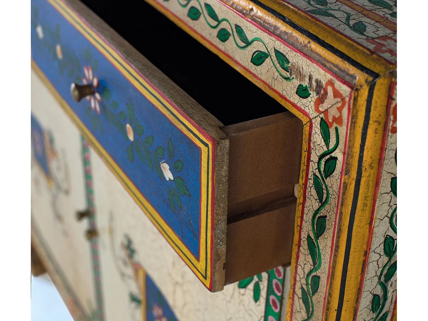 Aparador dos cajones en madera de mango multicolor