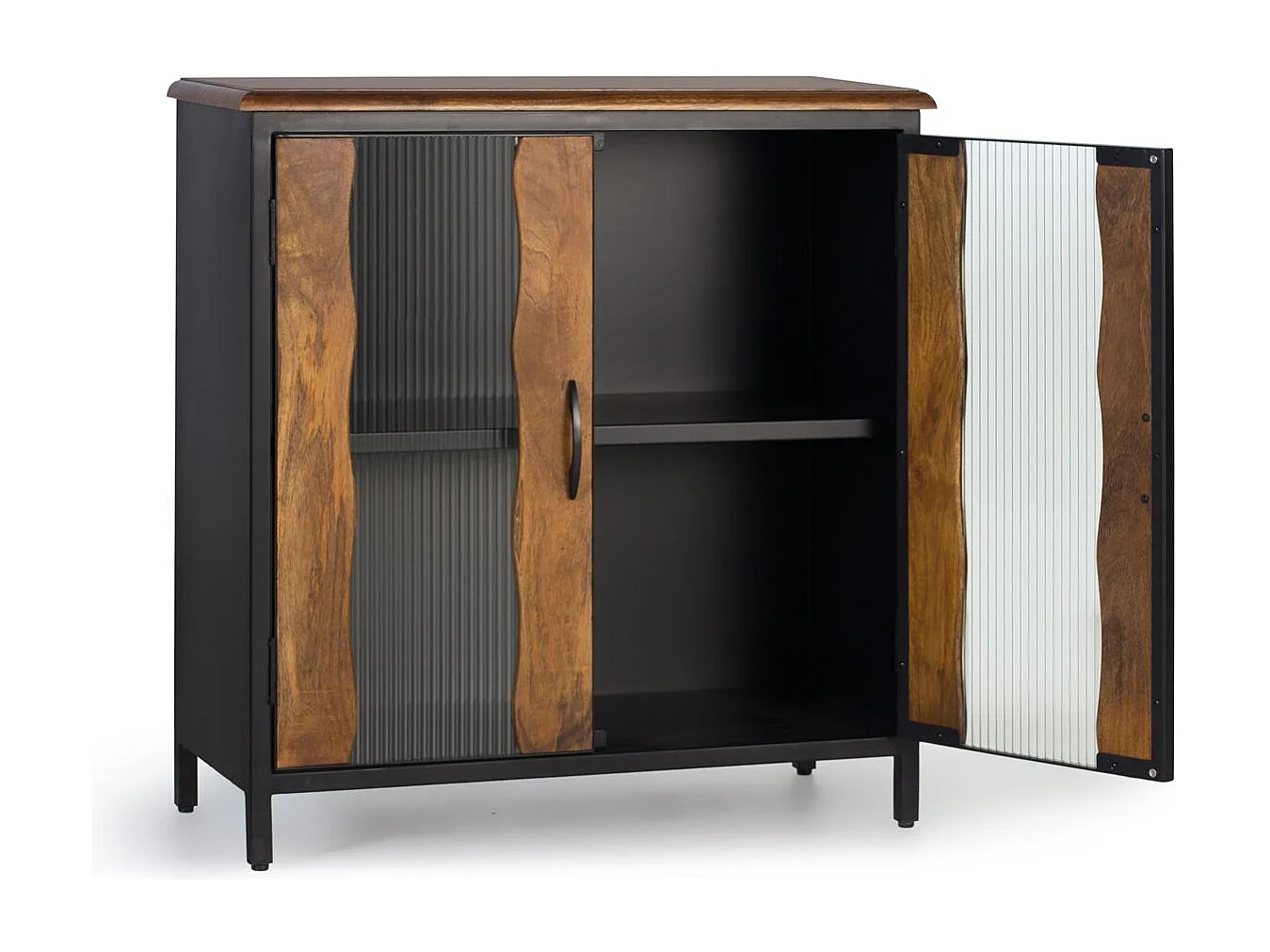 Buffet bois manguier et métal noir