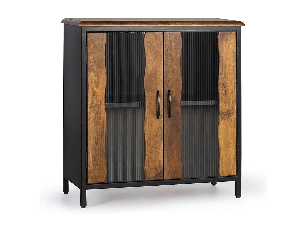 Buffet bois manguier et métal noir
