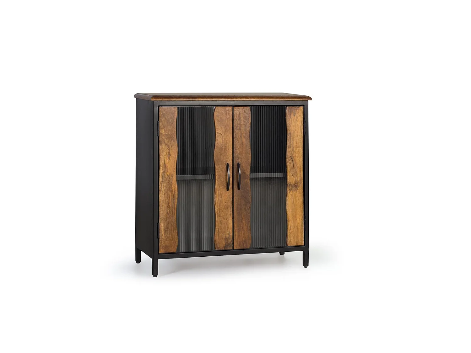 Buffet en bois de manguier, style industriel - 90 x 87 x 37 cm