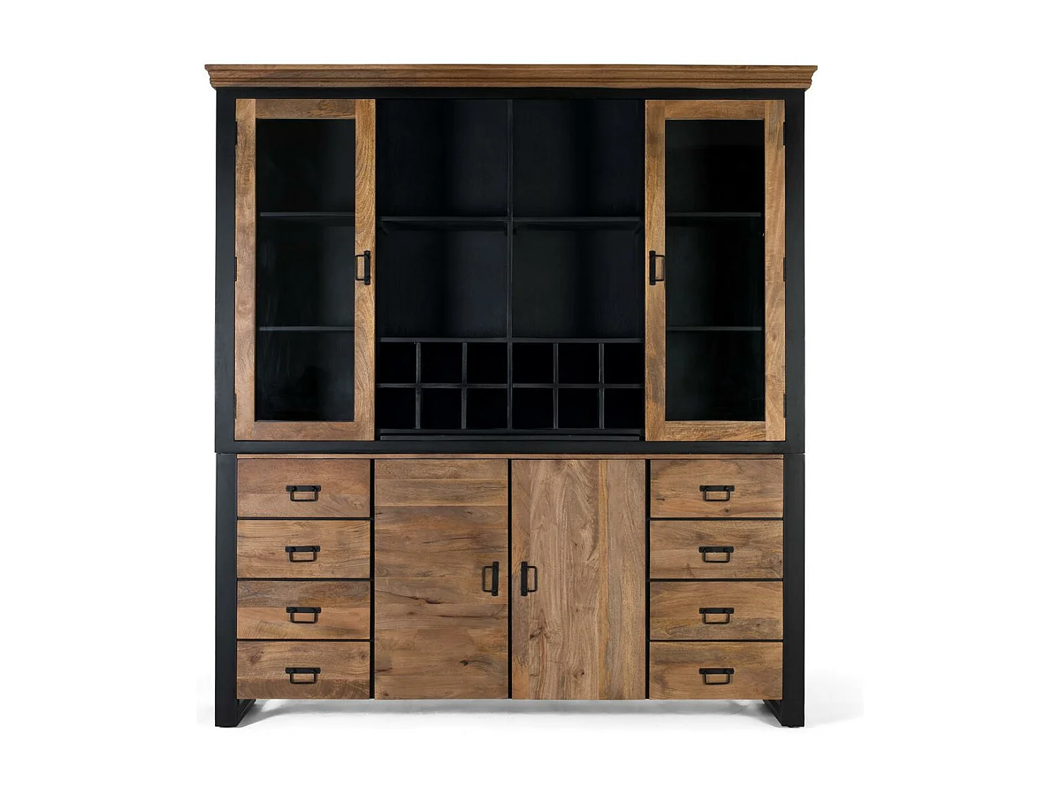 Kleiderschrank aus Mangoholz und Metall