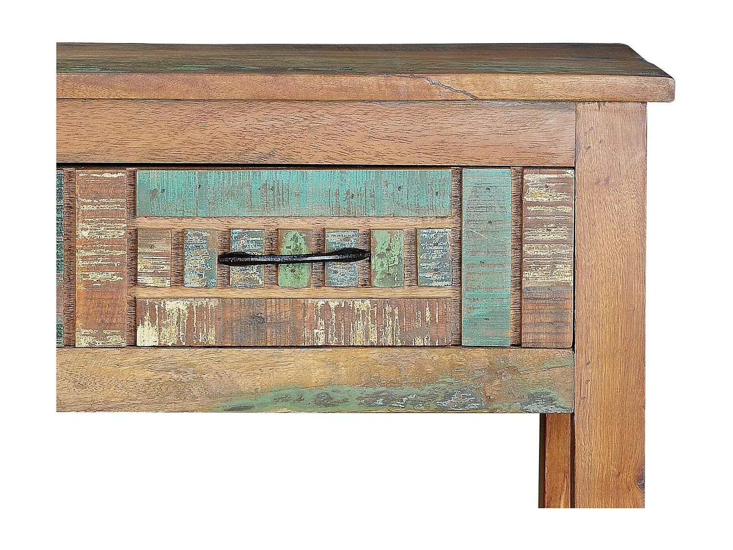 Console exclusive en bois recyclé multicolore